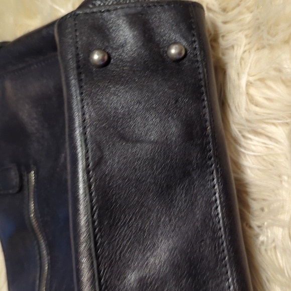 Black leather Patricia Nash Zancona tote bag purse - Picture 3 of 15